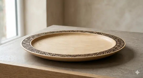 Ash Platter with Scorched Detail